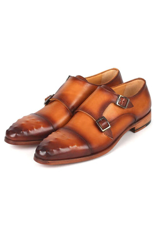 Paul Parkman 047 Leather Studded Cap Toe Double Monkstraps (PM6378)