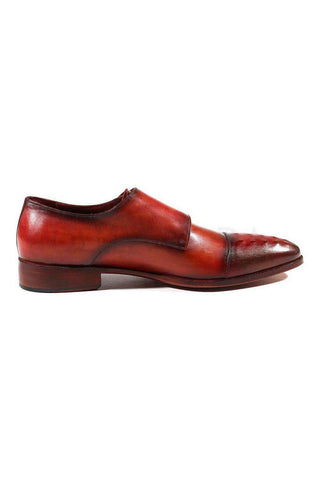 Paul Parkman 047 Leather Studded Cap Toe Double Monkstraps (PM6378)