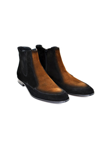 Corrente 2077S Suede Chelsea Boots - Black & Tan