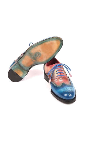 Paul Parkman 027TR Navy Leather Wingtip Oxfords (PM6296)