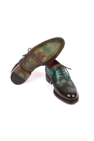 Paul Parkman 027TR Navy Leather Wingtip Oxfords (PM6296)