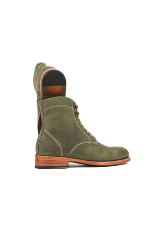 Paul Parkman 824 Green Nubuck Leather Goodyear Welted Boots (PM6342)