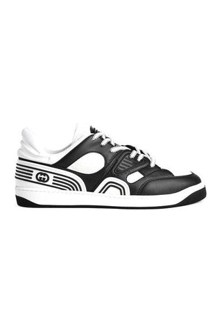Gucci 722749 2SH80 1064 Black & White Demetra Fabric Basket Sneakers (GGM1739)