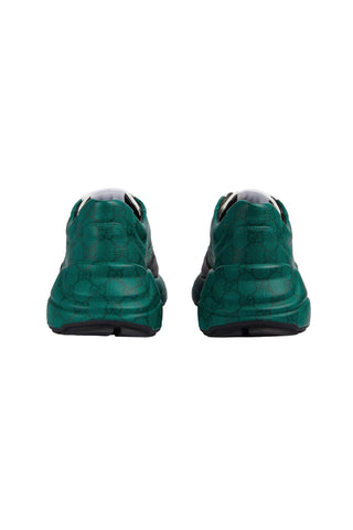 Gucci 746101 FAB4D 1059 Green, Black & White Nylon GG Supreme Rhyton Sneakers (GGM1741)