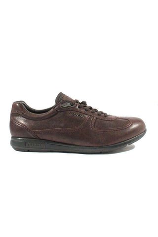 Prada Mens Designer Shoes Brown Nappa Aviator Six Lace-Up Sneakers (PRMSNK6)-AmbrogioShoes