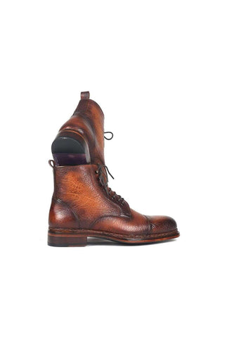 Paul Parkman Men's Antique Burnished Brown Leather Boots 5075-BRW (PM6146)-AmbrogioShoes