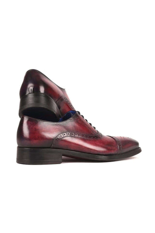 Paul Parkman 79BRD68 Bordeaux Burgundy Leather Cap-Toe Oxfords(PM6258)