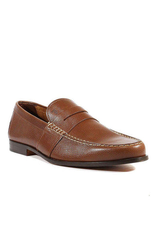 Tods Men's Designer Shoes Italian Moassiomo Wilson Pebbeled Leather Dark Brown (TDM13)-AmbrogioShoes