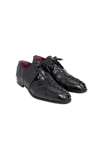 Mauri 3044 Jurassic Black Horn-Back Crocodile Oxfords (MA5114)