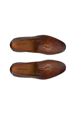 Magnanni 22702 Herrera Brown Woven Leather Slip-On Loafers (MAGS1009)