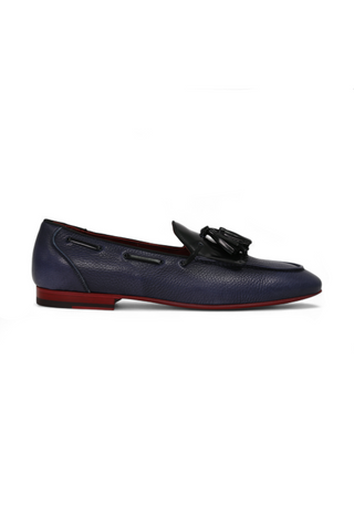 Dino Bigioni Designer Shoes Men's Italian Mustang Asport Indigo Loafers (DB1001)-AmbrogioShoes