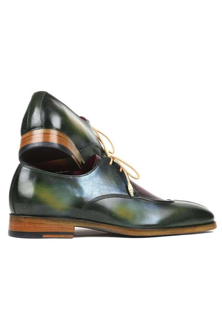 Paul Parkman Men's Burgundy and Green Leather Derby 8864MLT (PM6132)-AmbrogioShoes