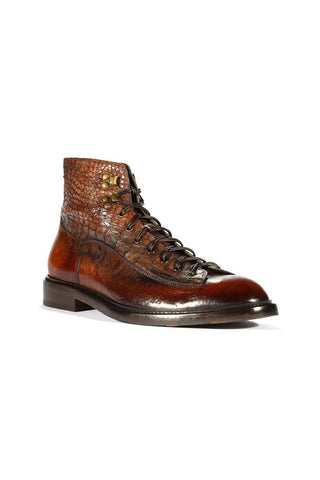 Jo Ghost 2833 Crust Crocodile Embossed / Buffalo Leather Boots (JG5304)