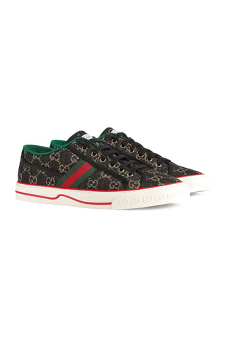 Gucci 606111 Black & Ivory Jacquard Denim Tennis 1977 Sneakers (GGM1732)