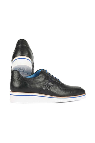Paul Parkman 192-BLK Black Floater Leather Sneakers (PM6371)