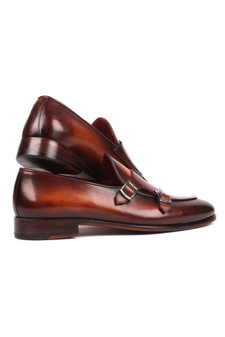 Paul Parkman Men's Brown Leather Double-MonkStraps Loafers HT61BRW (PM6159)-AmbrogioShoes
