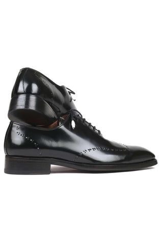 Paul Parkman Men's Black Polished Good-Year Welted Wing-Tip Oxfords 181BLK55 (PM6126)-AmbrogioShoes