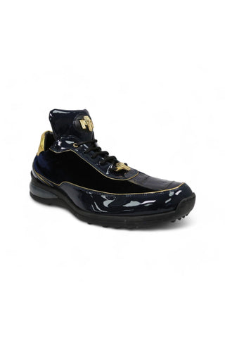 Mauri 8420 Bubble Gold & Wonder Blue Crocodile / Velvet / Patent Casual Sneakers (MA5411)