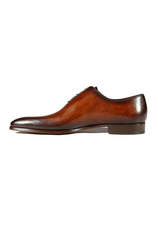 Magnanni 24133 Tobacco & Red Patina Leather Whole-cut Oxfords (MAGS1094)