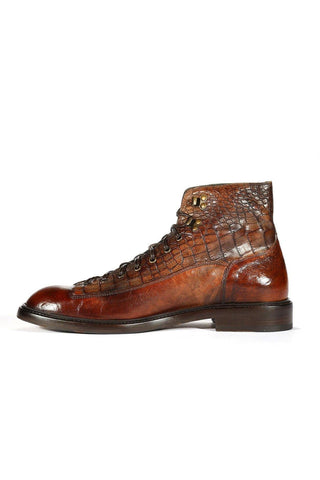 Jo Ghost 2833 Crust Crocodile Embossed / Buffalo Leather Boots (JG5304)
