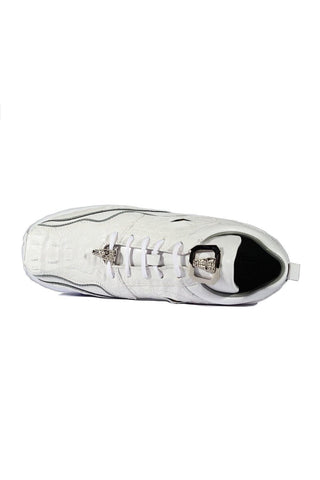 Belvedere E04 Rexy White Crocodile / Leather Eyes Casual Tennis Sneakers (BVS3032)