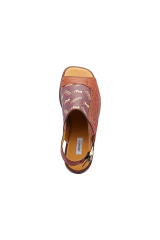 Mauri 5129 Skipper Cognac & Brown Alligator / Leather Sandals (MA5453)