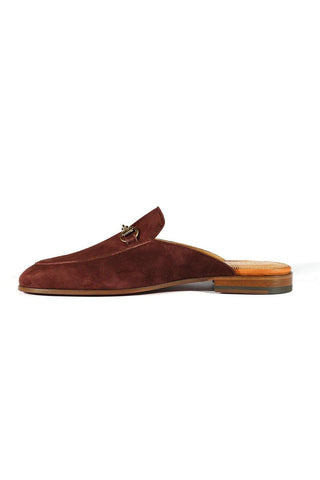 Valentino 19700 Amarone Suede Slipper Mules (VAL1004)