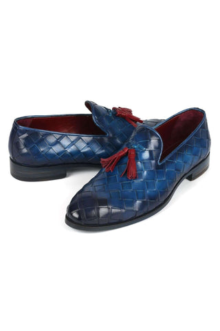 Paul Parkman 6623 Woven Leather Tassel Loafers (PM6377)