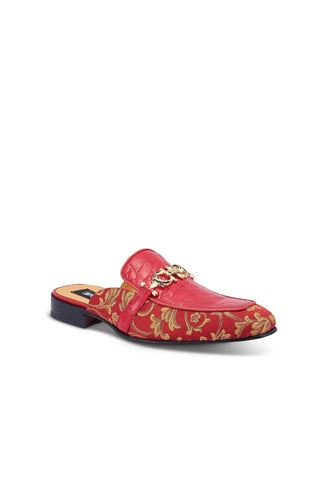 Mauri 4976 Bermuda Alligator Skin & Gobelins Fabric Horsebit Mules (MA5442)