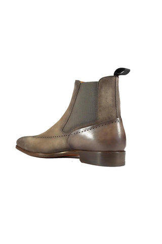 Magnanni 23501 Safari Gray Suede / Patina Leather Chelsea Boots (MAGS1086)