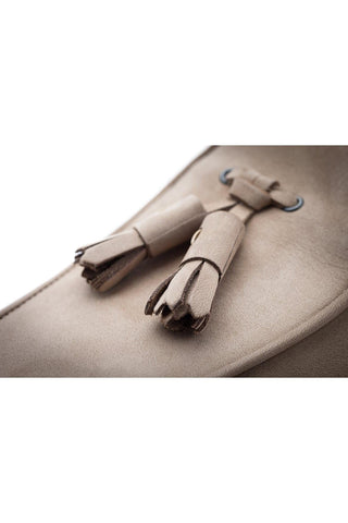 SUPERGLAMOUROUS Tangerine 2 Taupe Nabuk Leather Belgian Loafers (SPGM1147)