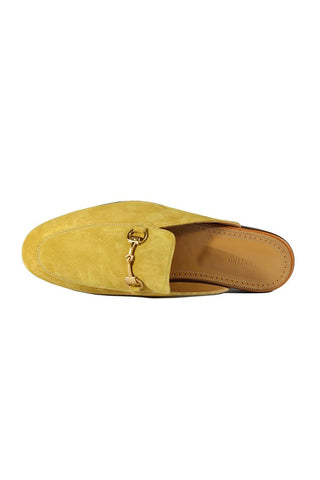 Valentino 19700 Golden Lime Suede Slipper Mules (VAL1003)