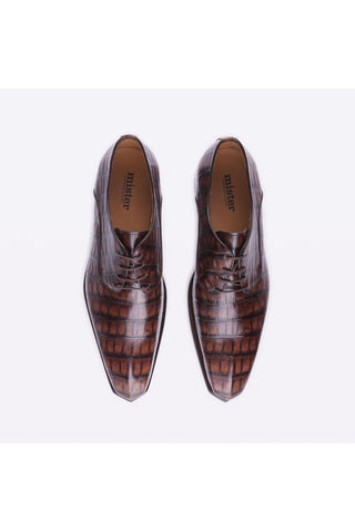 Mister 40080 Bruma Brown Crocodile Embossed / Leather Derby (MISS1050)