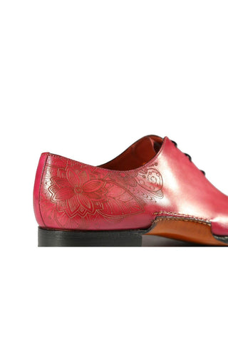 Magnanni 24140 Flamenco Pink Patina Leather Whole-Cut Oxfords (MAGS1096)