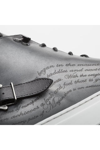 Mezlan A20044 Patina Leather Etched Hi-Top Sneakers (MZ3415)