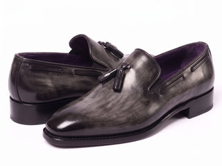 Paul Parkman Gray and Black Goodyear welted tassel loafers - view 5
