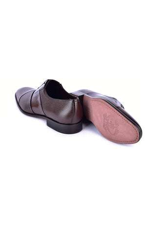 Corrente 5211 Leather Kiltie Double Monk Strap - Black
