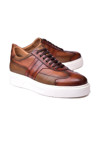 Corrente 5769 Leather Sneaker - Tan