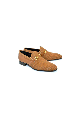 Corrente 5776 Suede & Leather Horse-Bit Loafer - Tan