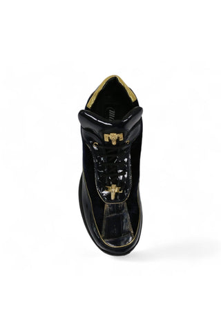 Mauri 8420 Bubble Gold & Wonder Blue Crocodile / Velvet / Patent Casual Sneakers (MA5411)