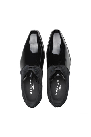Mezlan S20307 Black Velvet / Patent Dress Derby (MZ3427)