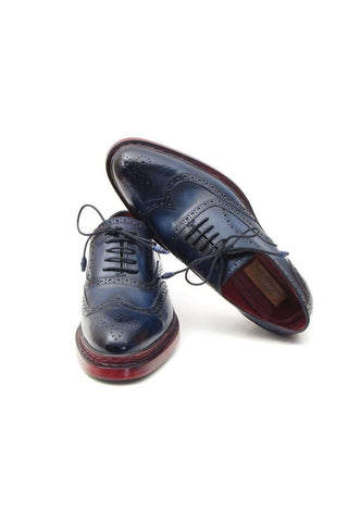 Paul Parkman 027TR Navy Leather Wingtip Oxfords (PM6296)