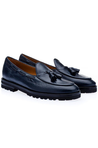 SUPERGLAMOUROUS Tangerine 8-T Deer-Skin Leather Belgian Tassel Loafers (SPGM1142)