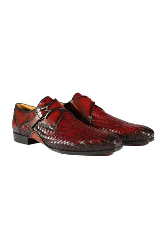 Mezlan S20271 Woven / Leather Opanka Monk-Straps Loafers (MZ3484)