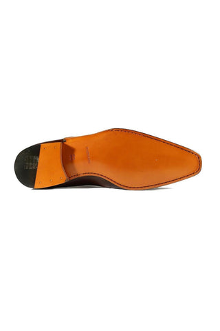 Magnanni 24133 Tobacco & Red Patina Leather Whole-cut Oxfords (MAGS1094)