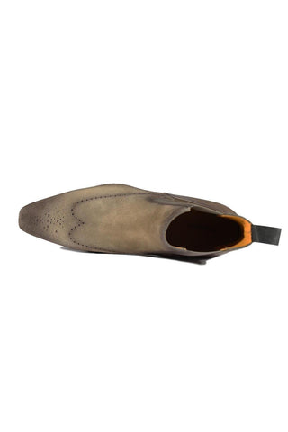 Magnanni 23501 Safari Gray Suede / Patina Leather Chelsea Boots (MAGS1086)