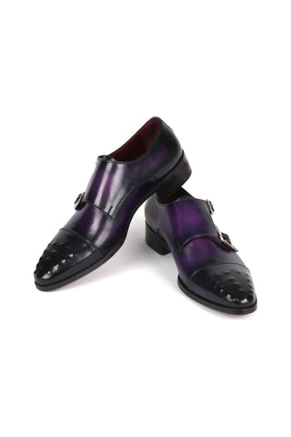 Paul Parkman 047 Leather Studded Cap Toe Double Monkstraps (PM6378)