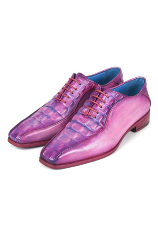Paul Parkman 94 Croco Embossed Leather Bicycle Toe Oxfords (PM6368)