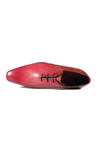 Magnanni 24140 Flamenco Pink Patina Leather Whole-Cut Oxfords (MAGS1096)