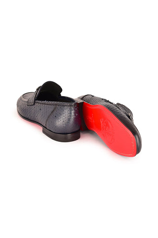 Corrente 7652 Python Horsebit Loafers - Navy
